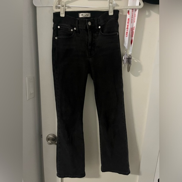 Size 25 Madewell Cali Demi Boot flare black jeans - Picture 1 of 3